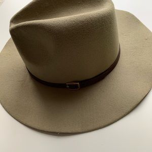 Beige Brushed Fedora Hat